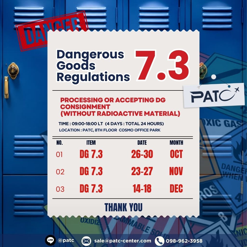 DG 7.3 Dangerous Goods Training Thailand 2026 at PATC