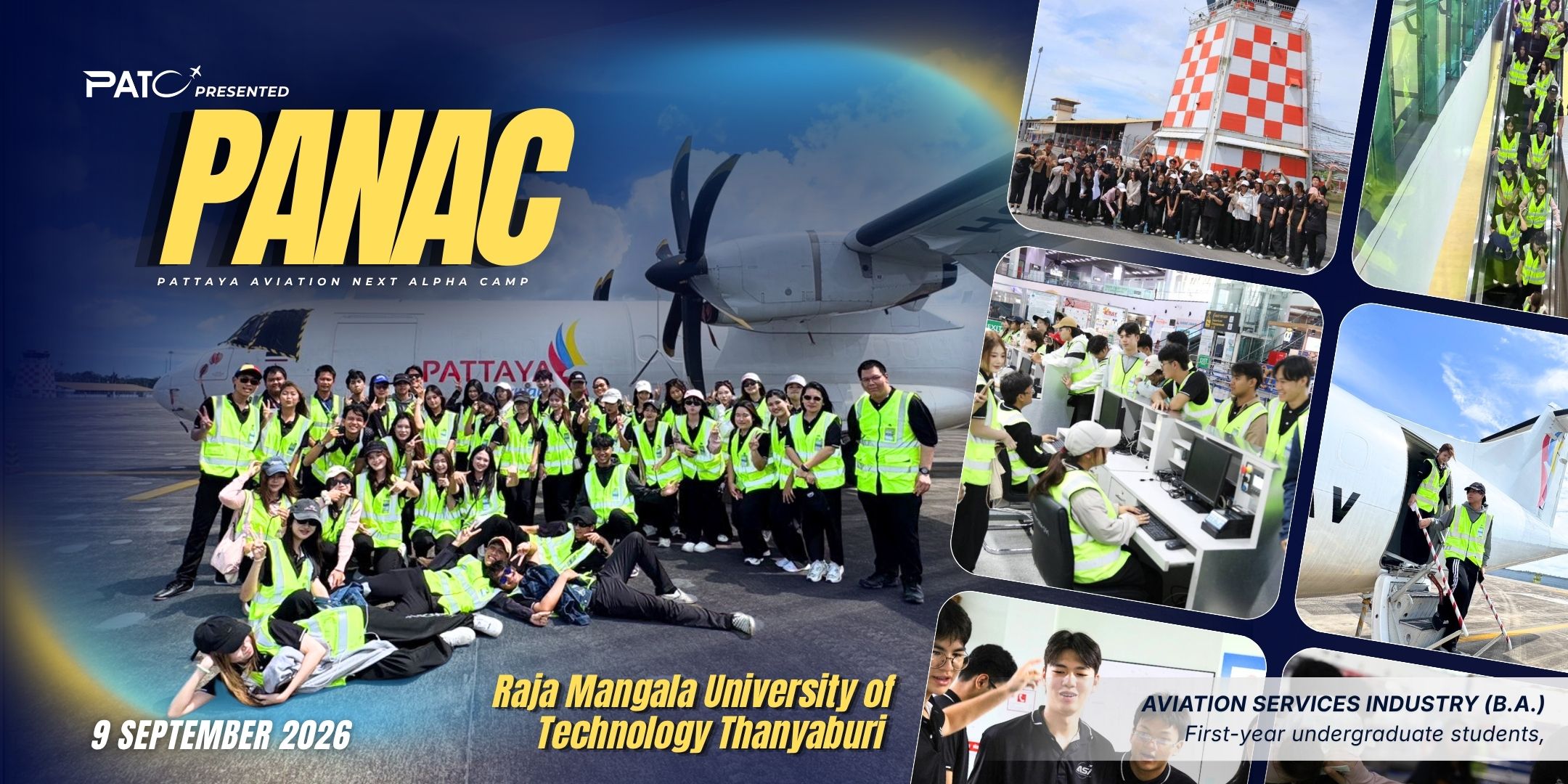 PATC welcomed RMUTT Aviation Services Industry students to PANAC on 10 September 2026 for a real aviation study visit and learning experience.